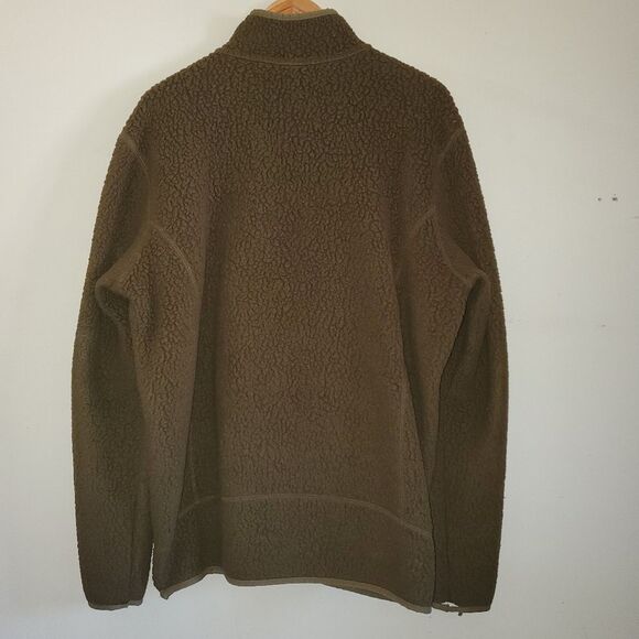PATAGONIA Retro Pile Fleece Green Brown Half Zip Pullover - Picture 3 of 13